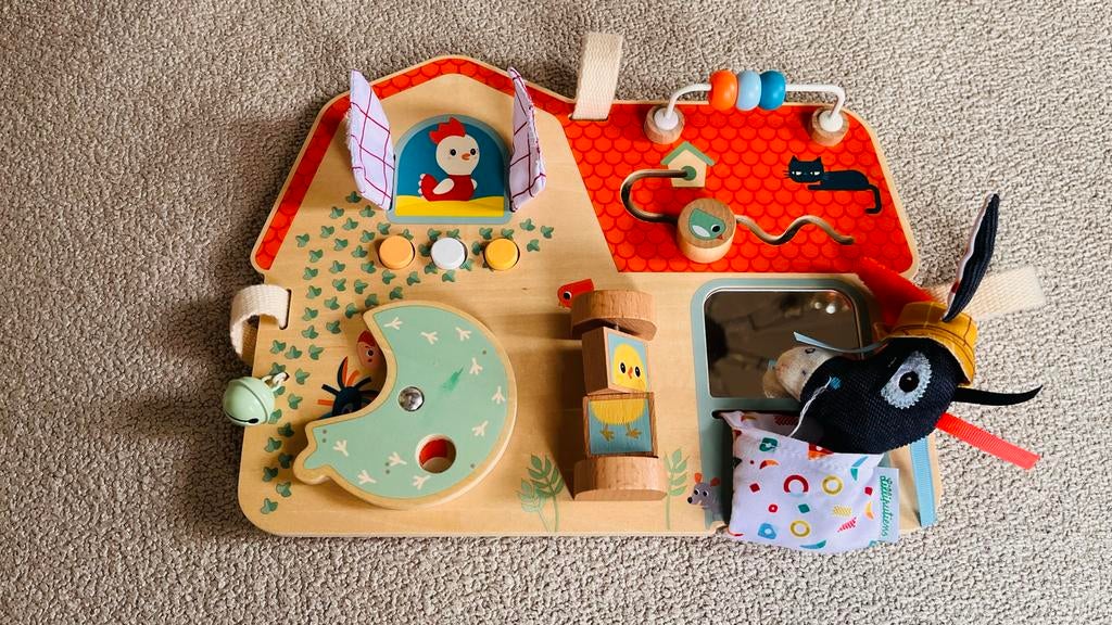 Lilliputiens - Houten activiteitenbord boerderij, Ophalen of Verzenden, Zo goed als nieuw, Overige typen, Met geluid