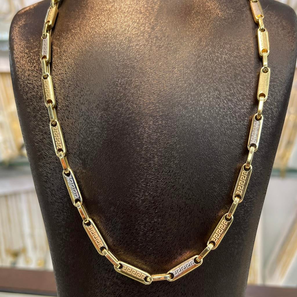 14k gouden ketting monte carlo versace schakel, Sieraden, Tassen en Uiterlijk, Kettingen, Ophalen of Verzenden, Nieuw, Goud