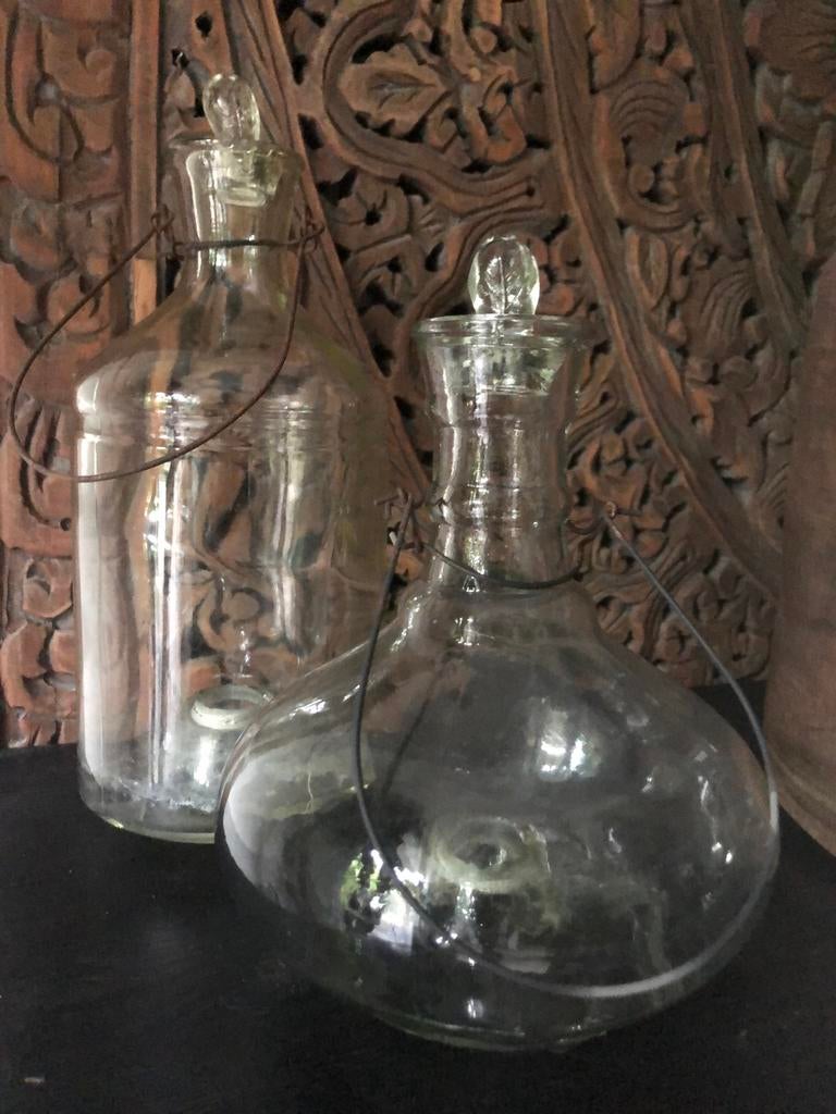 Glazen wespenvanger met dop, Antiek en Kunst, Ophalen of Verzenden