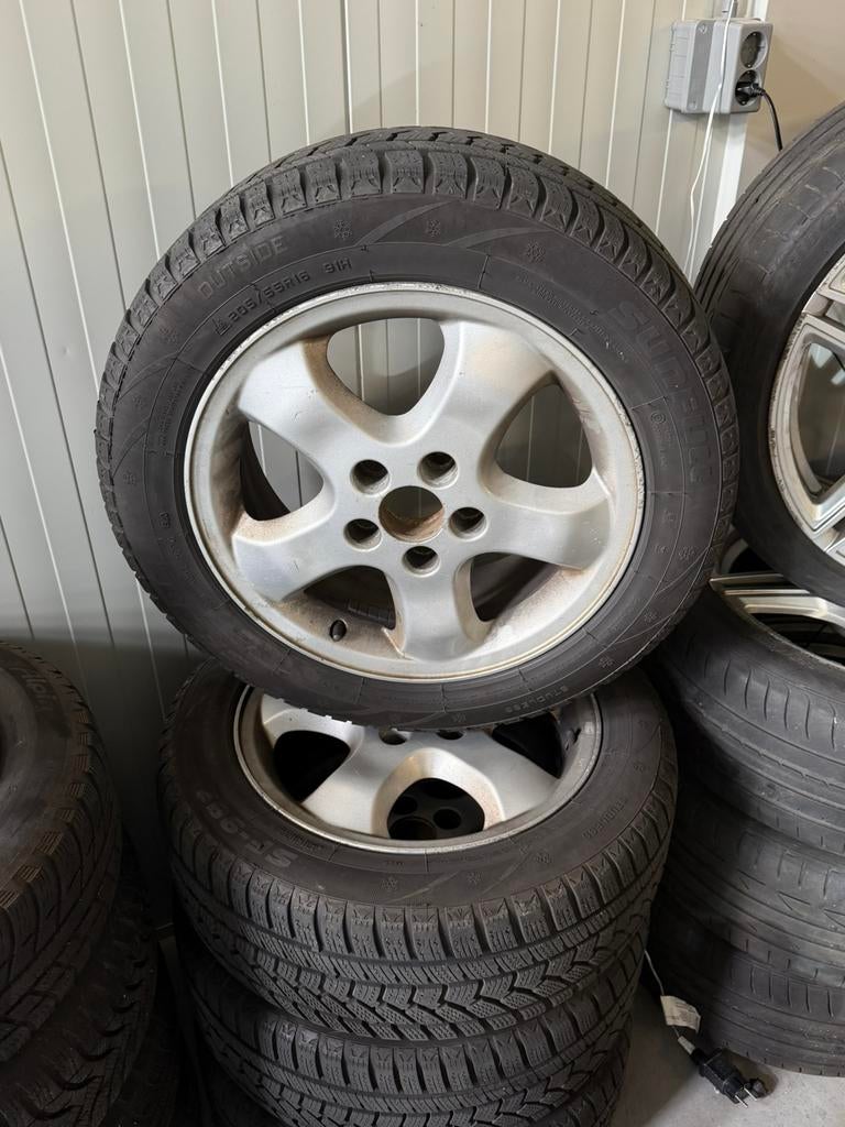 Saab velgen met banden 205/55/16, Ophalen, 16 inch, 205 mm, Band(en)