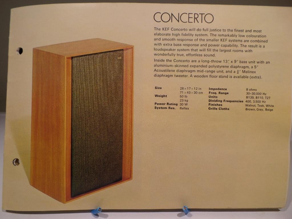 Luidspreker, KEF CONCERTO, Wit, VINTAGE 1971-(#8832), Gebruikt, Minder dan 60 watt, Front, Rear of Stereo speakers, Ophalen