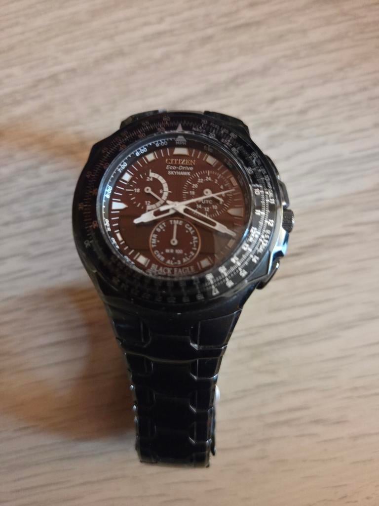 Citizen Eco-Drive Black Eagle Polshorloge, Ophalen of Verzenden, Staal, Citizen
