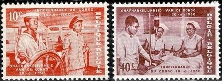 België 1960 - OBP 1139-1140 - Onafhankelijkheid van Congo, Postzegels en Munten, Postzegels | Europa | België, Verzenden, Frankeerzegel