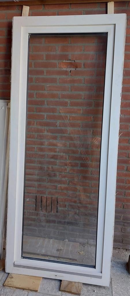 Kunststof kozijn draai-kiep, 216x90 HxB, Kunststof, Gebruikt, Raamkozijn, 150 tot 225 cm