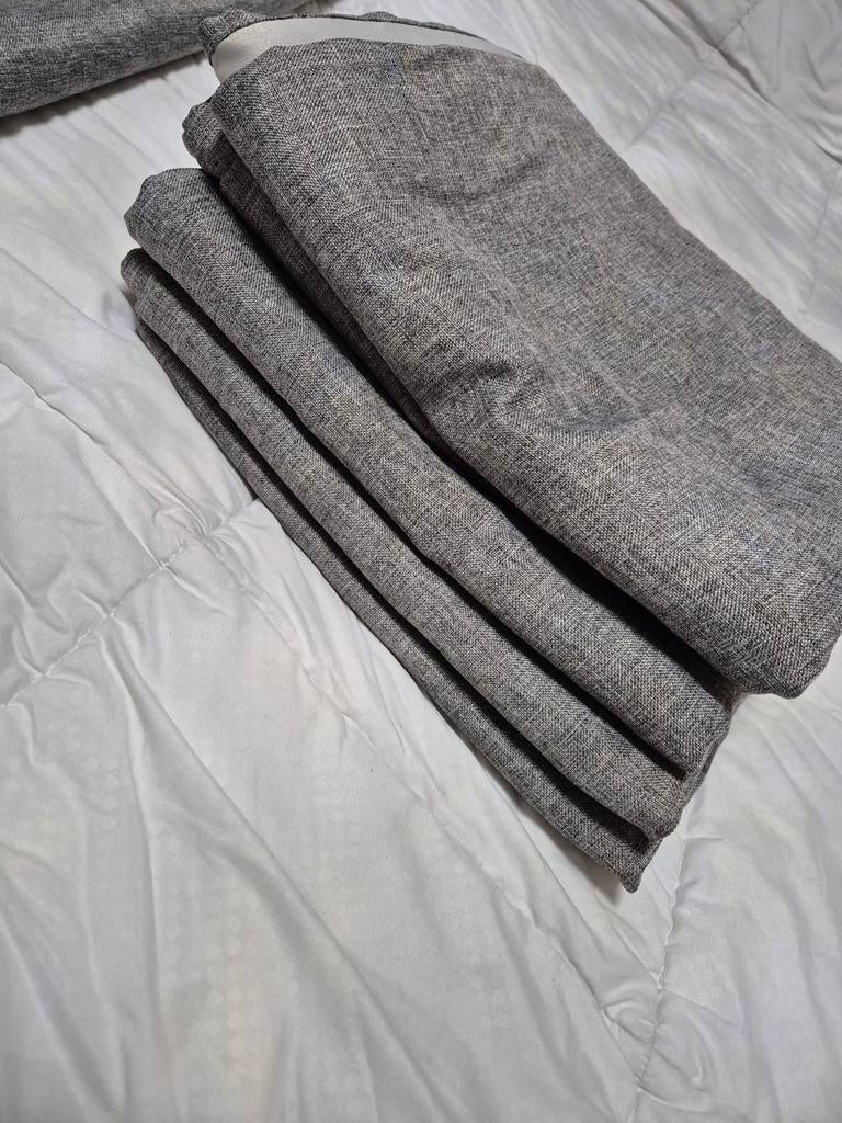 8 Stuks Gordijnen - Grijs, Zo goed als nieuw, Huis en Inrichting, Stoffering | Gordijnen en Lamellen, 100 tot 150 cm, 200 cm of meer