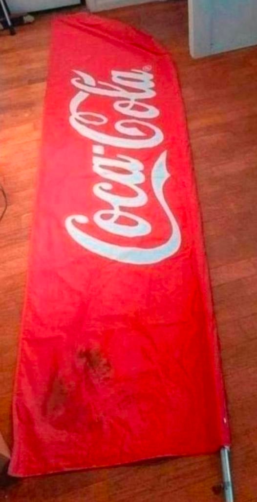 Coca Cola vlag. Staand in de grond., Diversen, Ophalen of Verzenden, Gebruikt
