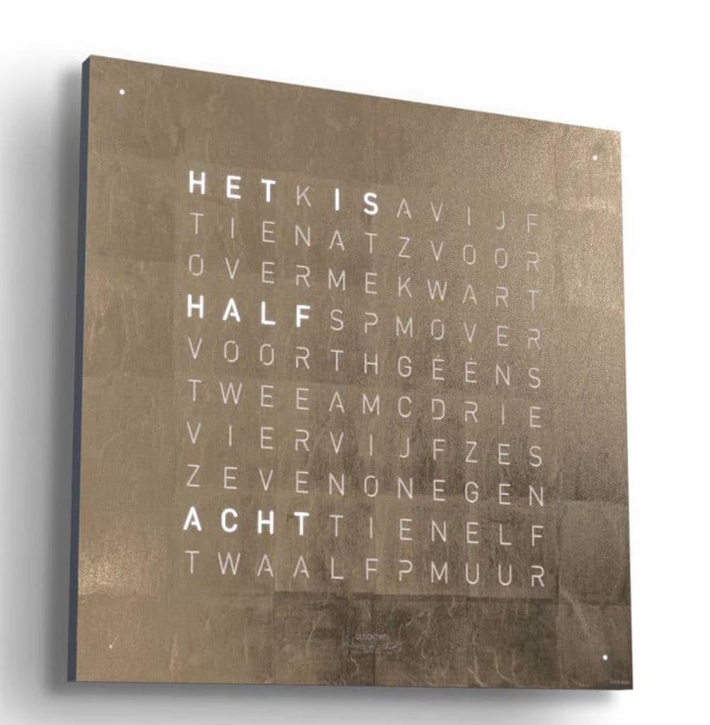 Nieuw Qlocktwo Moon Gold Woordklok Design Klok Midnight 45, Wandklok, Nieuw, Ophalen of Verzenden, Qlocktwo