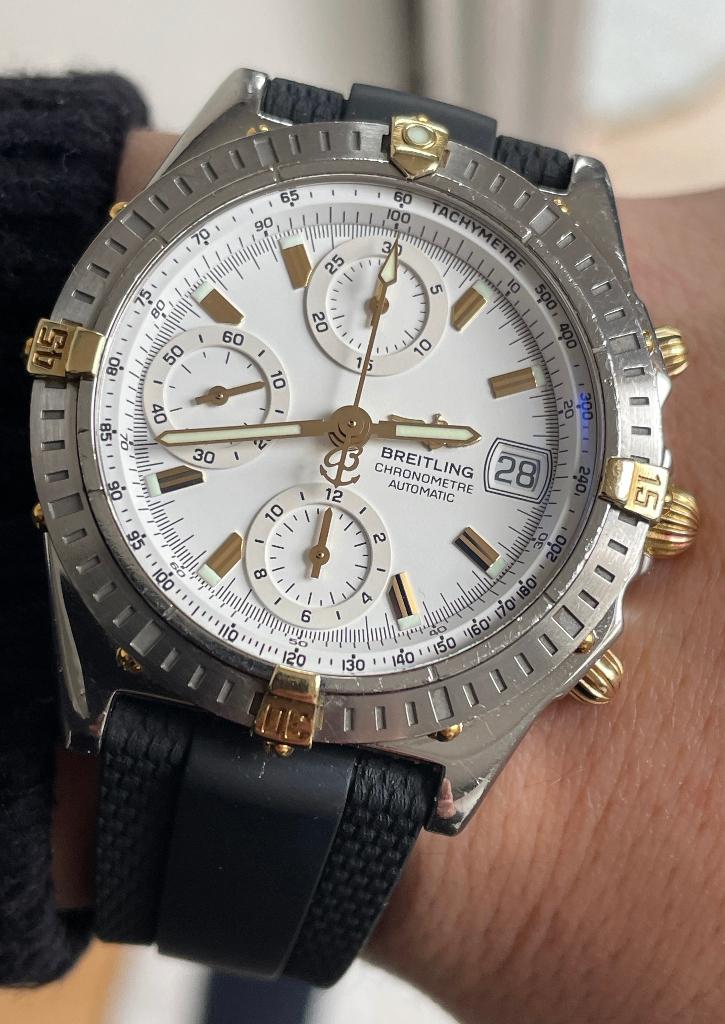 Breitling chronomat B13352, Overige materialen, Leer, Breitling, Polshorloge