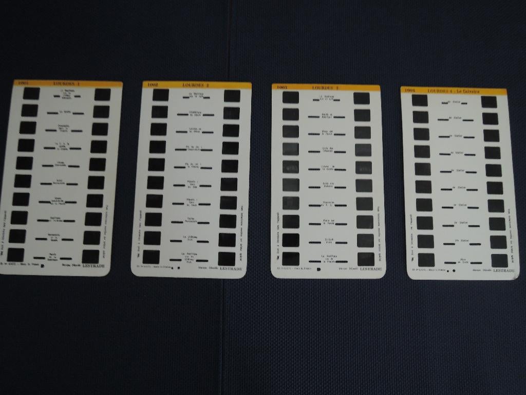Vier Lourdes beeldkaarten voor de Lestrade viewmaster, Ophalen of Verzenden, Gebruikt