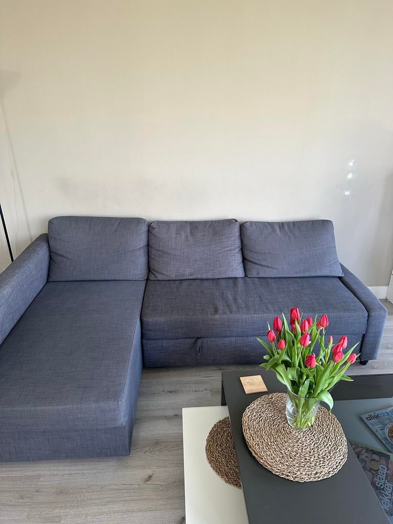 IKEA FRIHETEN Hoekslaapbank met opberger, donkergrijs, Ophalen, Gebruikt, Tweepersoons, Overige maten