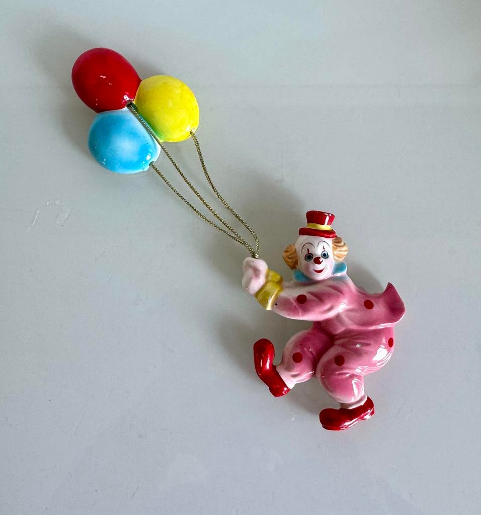 Vintage Wanddecoratie: Clown met Ballonnen (Jaren '80), Ophalen of Verzenden, Zo goed als nieuw, Wanddecoratie