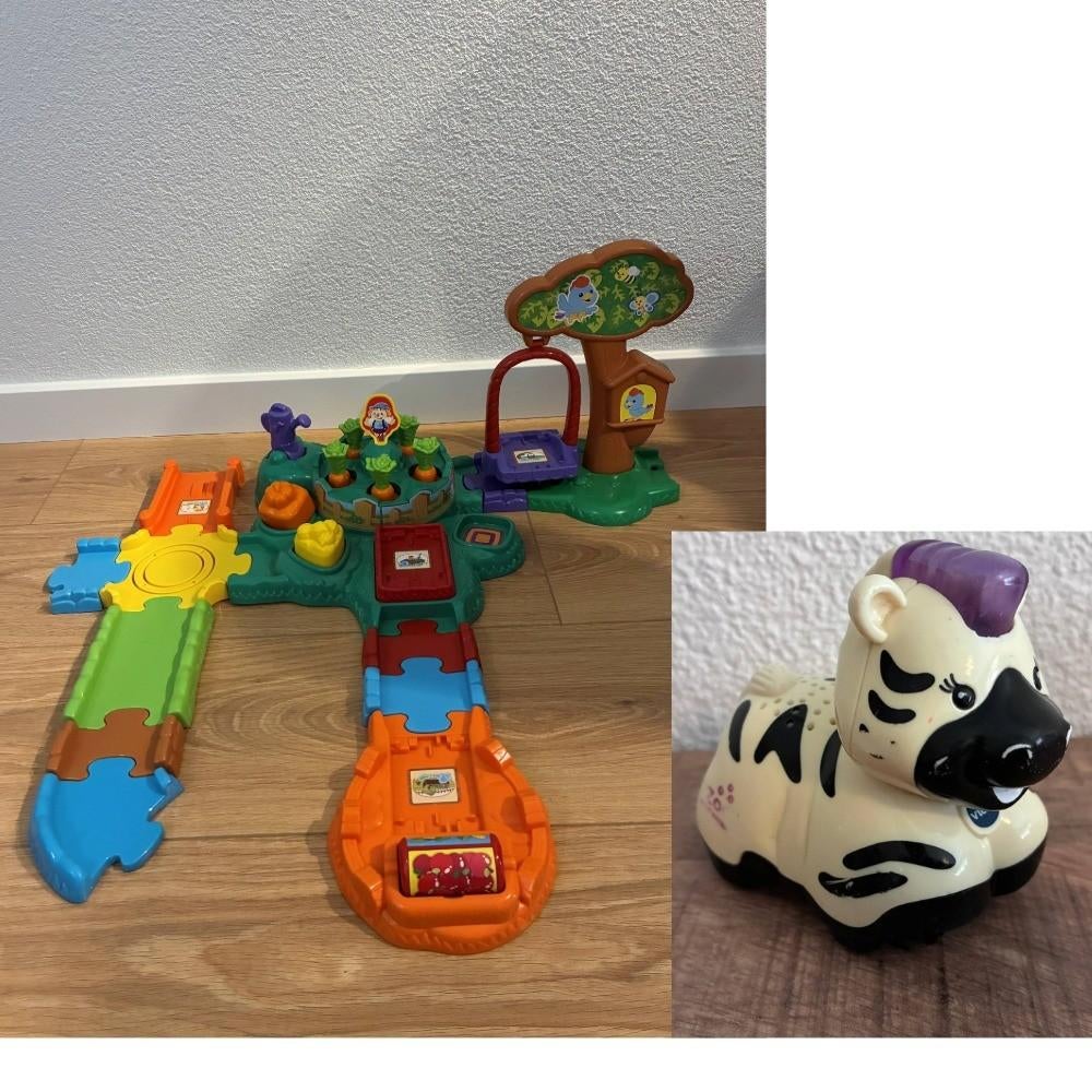 Vtech Zoef Zoef dieren avonturenpaden / baan + Zoey Zebra., Kinderen en Baby's, Speelgoed | Vtech, Ophalen of Verzenden, Gebruikt
