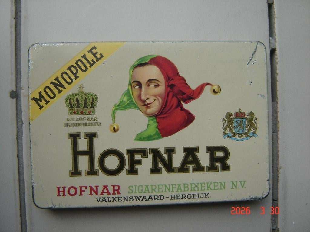 Hofnar Monopole, fraai oud sigarenblik in prima staat., Ophalen of Verzenden, Zo goed als nieuw, Overige, Overige merken
