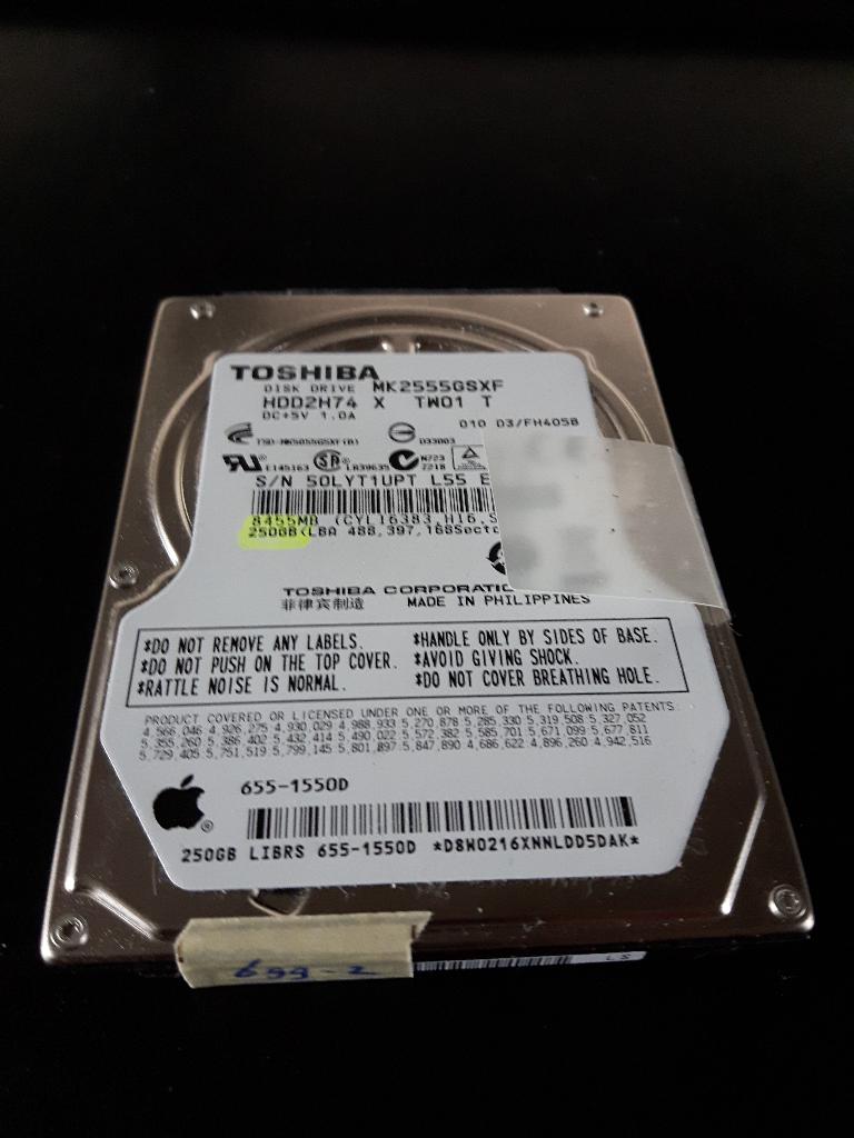 6 X Toshiba 250GB 2,5" SATA [HDD-1101][1446][699] 7-4, Computers en Software, Harde schijven, Intern, Gebruikt, Ophalen of Verzenden