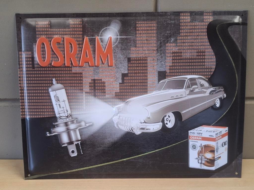 Osram autolampen blikken reclamebord, Ophalen of Verzenden, Zo goed als nieuw, Reclamebord