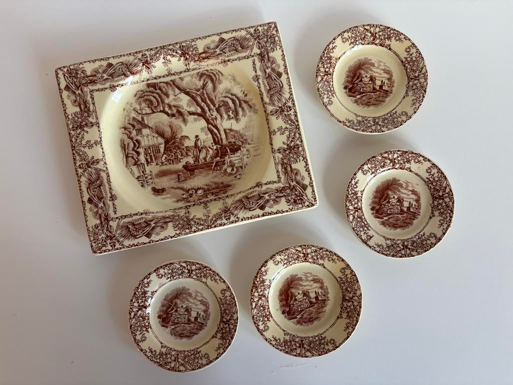 Engels Petitfour-stel - Royal Staffordshire Rural Scenes, Ophalen of Verzenden