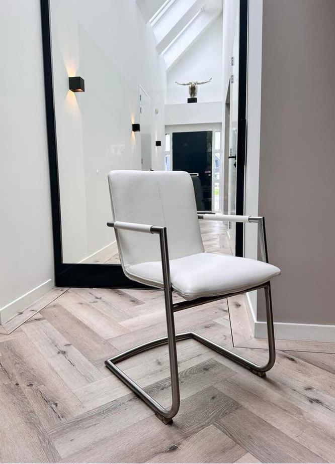 4/6/8/10 wit leder Henders & Hazel design eetkamerstoelen, Ophalen, Wit, Niet opgegeven, Zo goed als nieuw