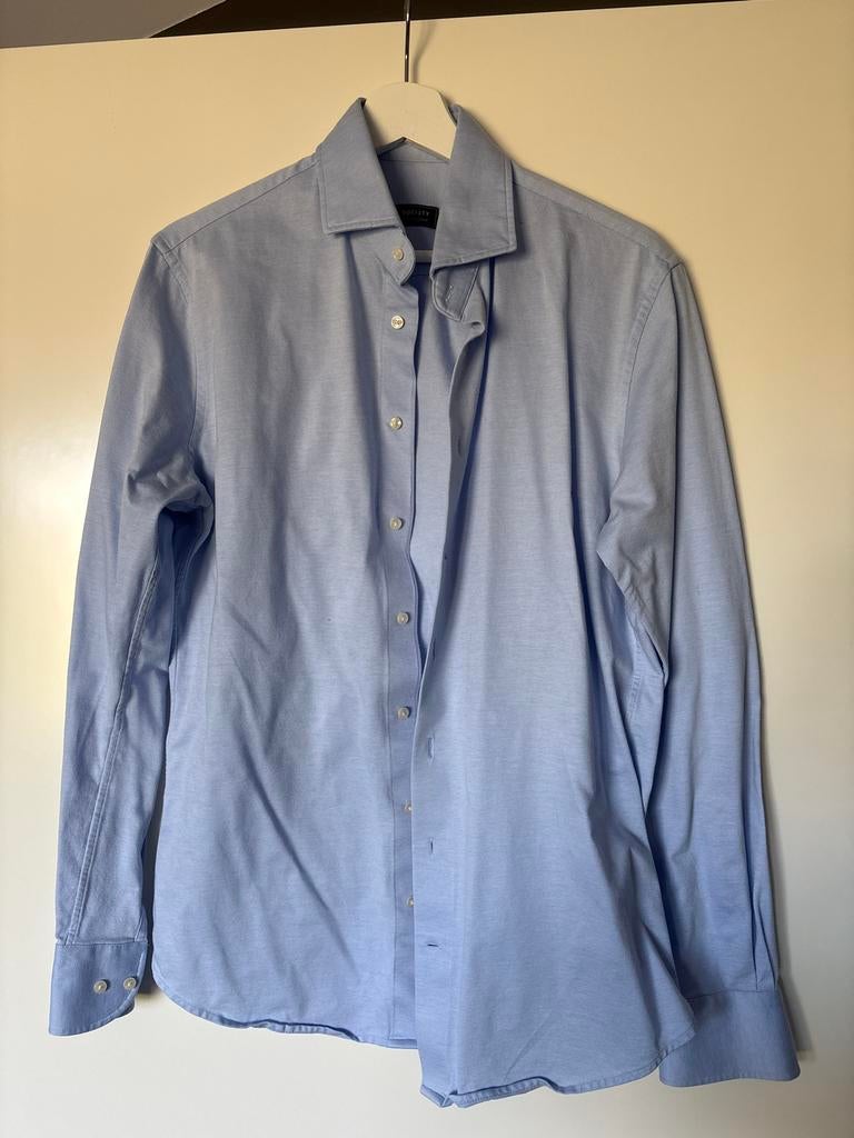 Society by Profuomo overhemd maat 40, Ophalen of Verzenden, Gedragen, Blauw, Halswijdte 39/40 (M)