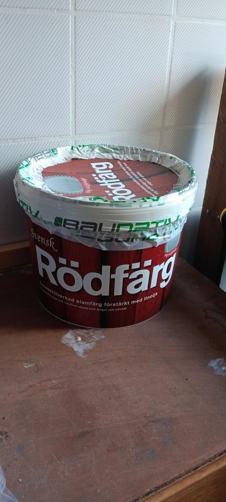 Rode Zweedse Rödfärg - 10 liter (ongebruikt), Doe-het-zelf en Verbouw, Verf, Beits en Lak, Nieuw, Wit, Ophalen