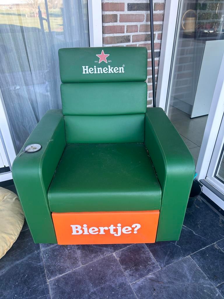 Heineken Bierstoel - Perfect voor WK of Mancave!, Ophalen, Kunststof, Gebruikt, Overige kleuren