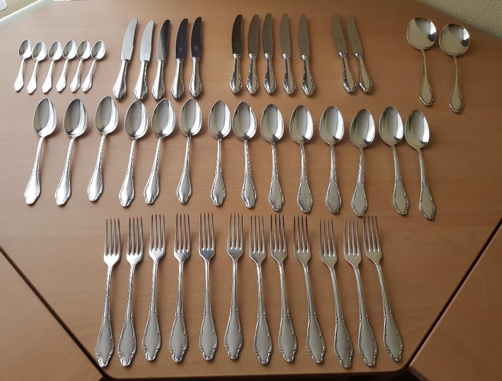 46 stuks verzilverd bestek (Wellner Mozart) 12 delig, Ophalen