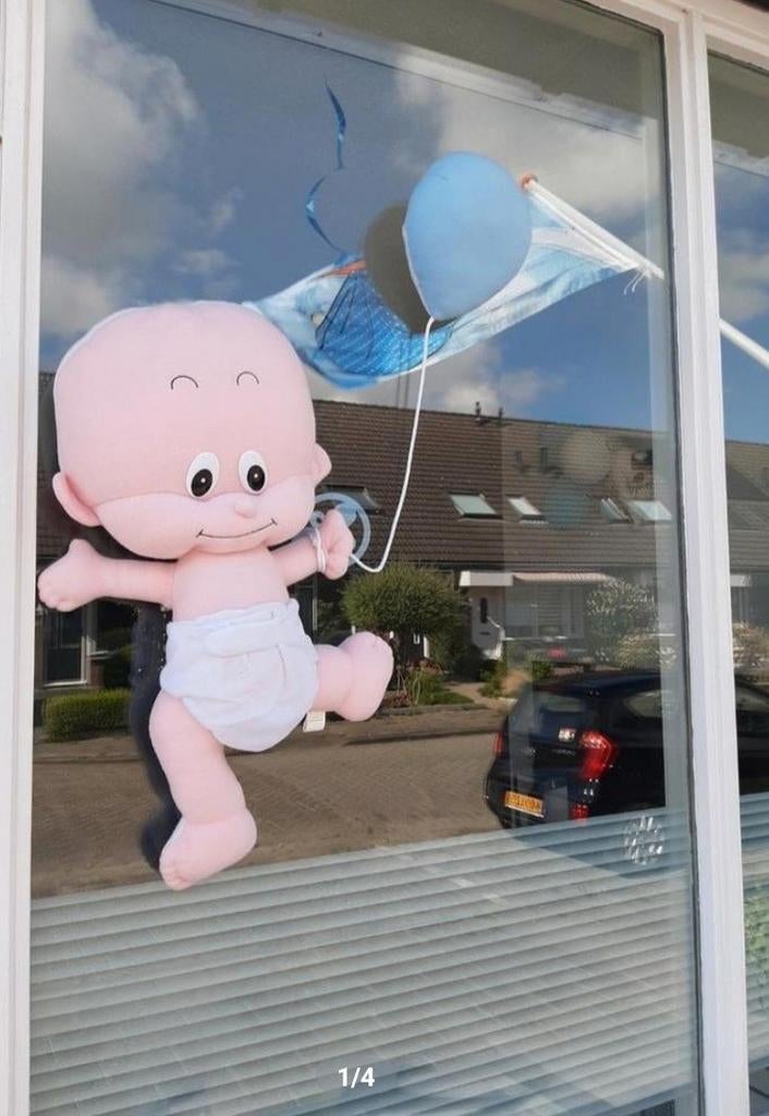 Geboorte baby met ballon in roze of blauw te huur, Kinderen en Baby's, Kraamcadeaus en Geboorteborden, Ophalen of Verzenden