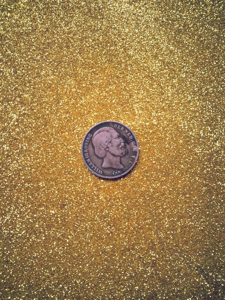 ½ GULDEN 1863 Willem III zilver In prima staat, 1 gulden, Koning Willem III, Zilver, Ophalen of Verzenden