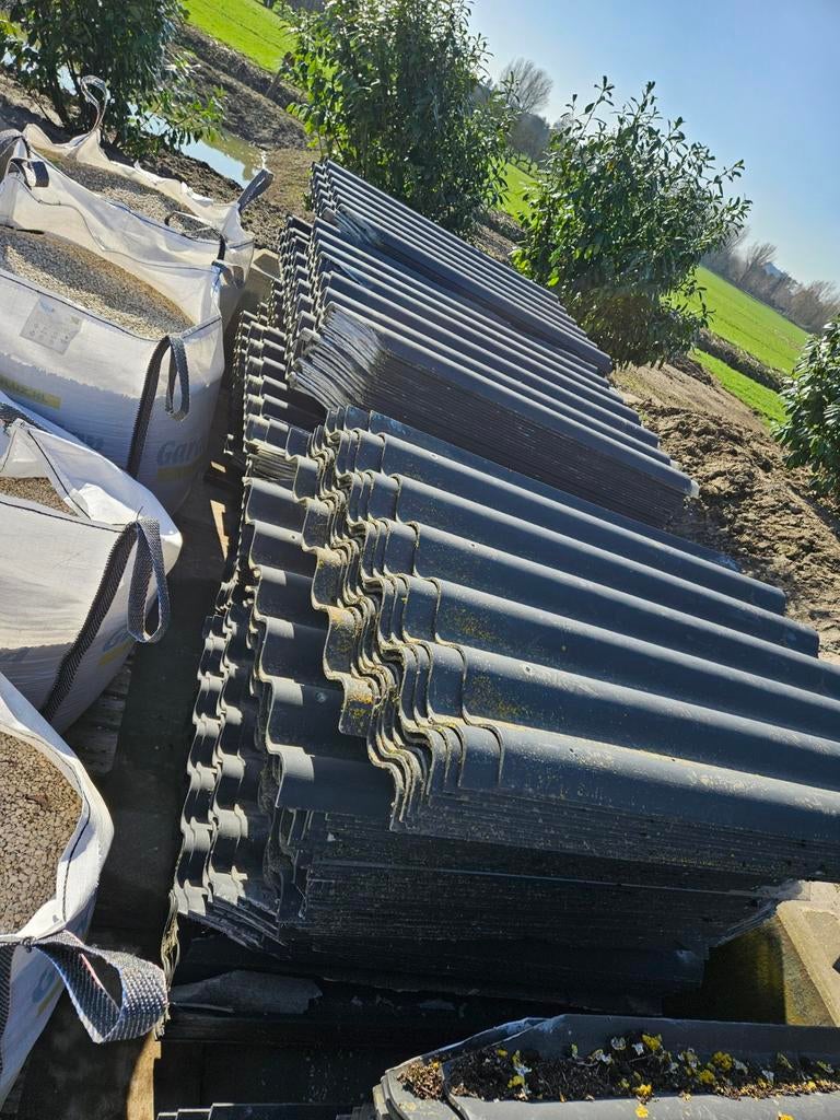 Golfplaten/ dakplaten eternit, Ophalen, Zwart, 15 m² of meer, Golfplaat