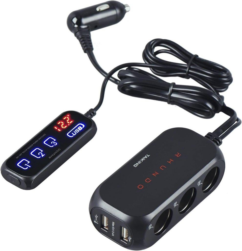 RS-21S 3-Way Car Cigarette Lighter Splitter/Adapter/Charger, Ophalen of Verzenden, Nieuw