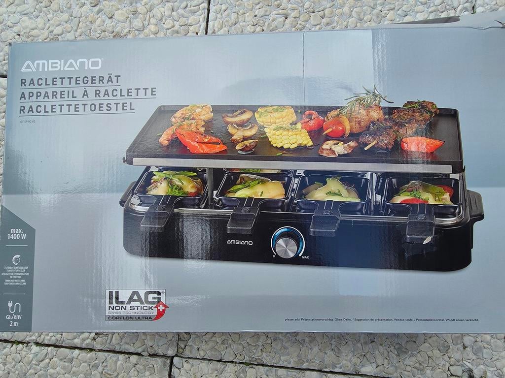 Ambiano Raclette Toestel - Nieuw in doos, Witgoed en Apparatuur, Gourmetstellen, Nieuw, 4 t/m 7 personen, Ophalen of Verzenden