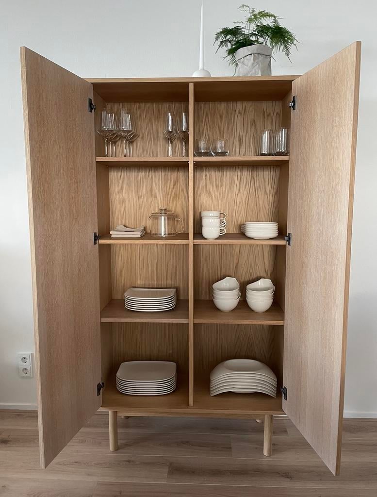 Kast dressoir eiken wit geolied (Bolia), Ophalen, Gebruikt, 50 tot 100 cm, 25 tot 50 cm