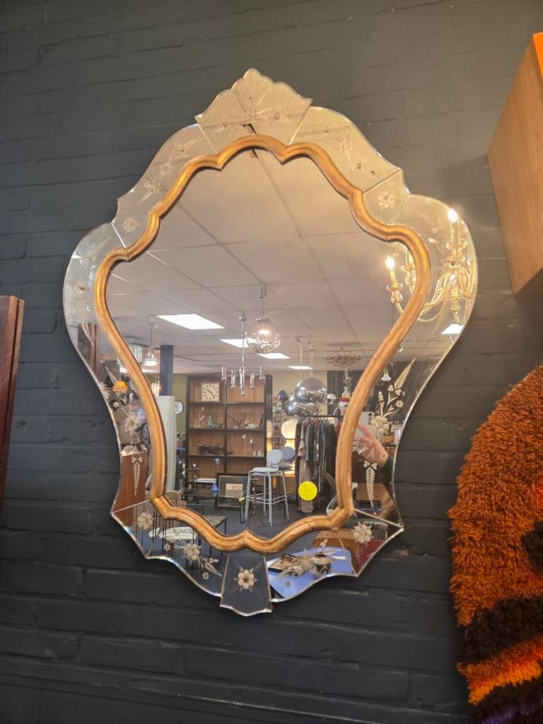 Antieke grote Venetiaanse spiegel, Ophalen, Rechthoekig