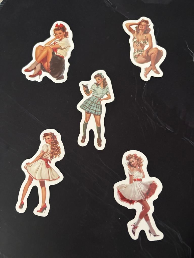 Pin-up stickers, 5 stuks, Ophalen of Verzenden, Nieuw, Overige typen