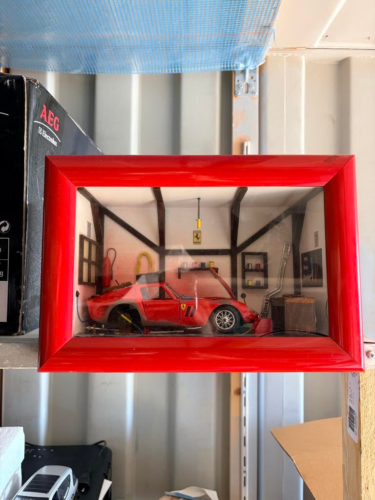 Ferrari 250 GTO Diorama - Garage Scène, Hobby en Vrije tijd, Overige merken, Auto, 1:32 tot 1:50, Ophalen of Verzenden
