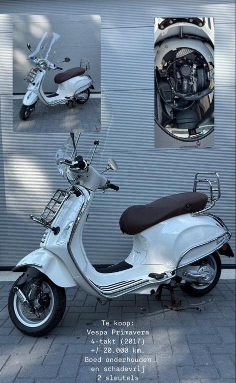 Vespa Primavera 4-takt, Fietsen en Brommers, Scooters | Vespa, Ophalen, Gebruikt, Overige modellen, Maximaal 45 km/u