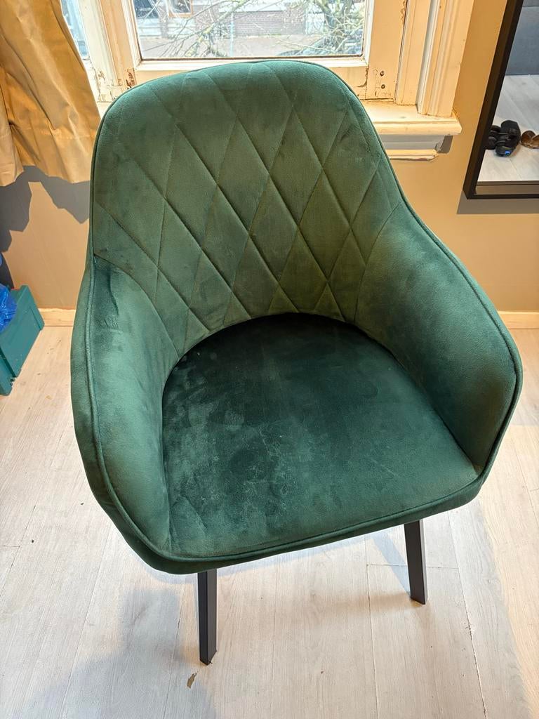Groene eetkamerstoel, Huis en Inrichting, Stoelen, Ophalen, Overige kleuren, Zo goed als nieuw, Eén