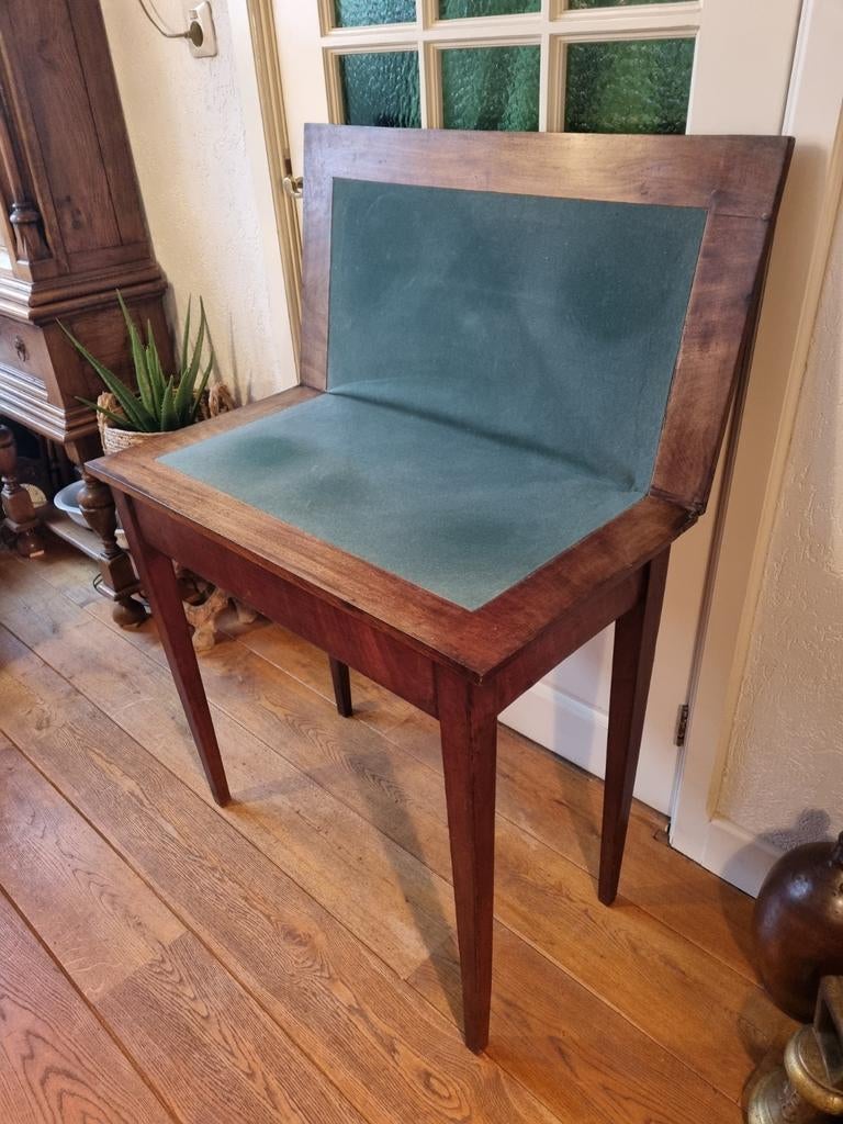 Kaart tafel,  speel, bridge tafel mahonie 19e eeuws, Ophalen