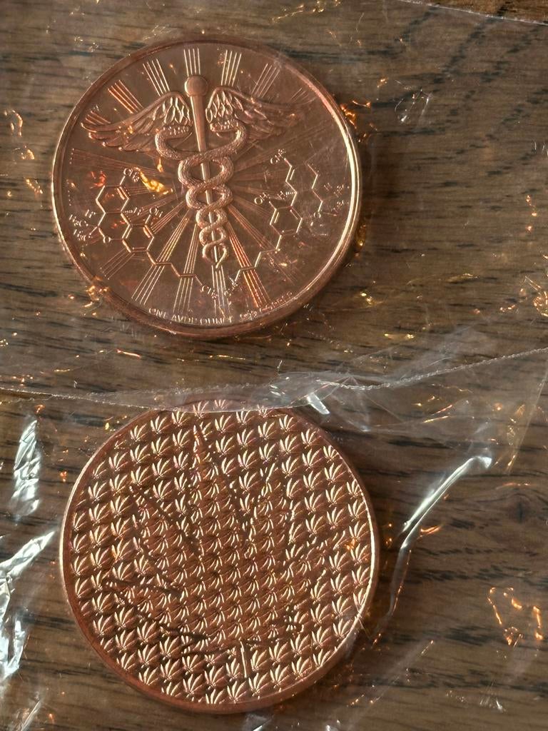 1 oz Koperen Munt  Hidden Leaf, Ophalen of Verzenden, Overige materialen, Buitenland