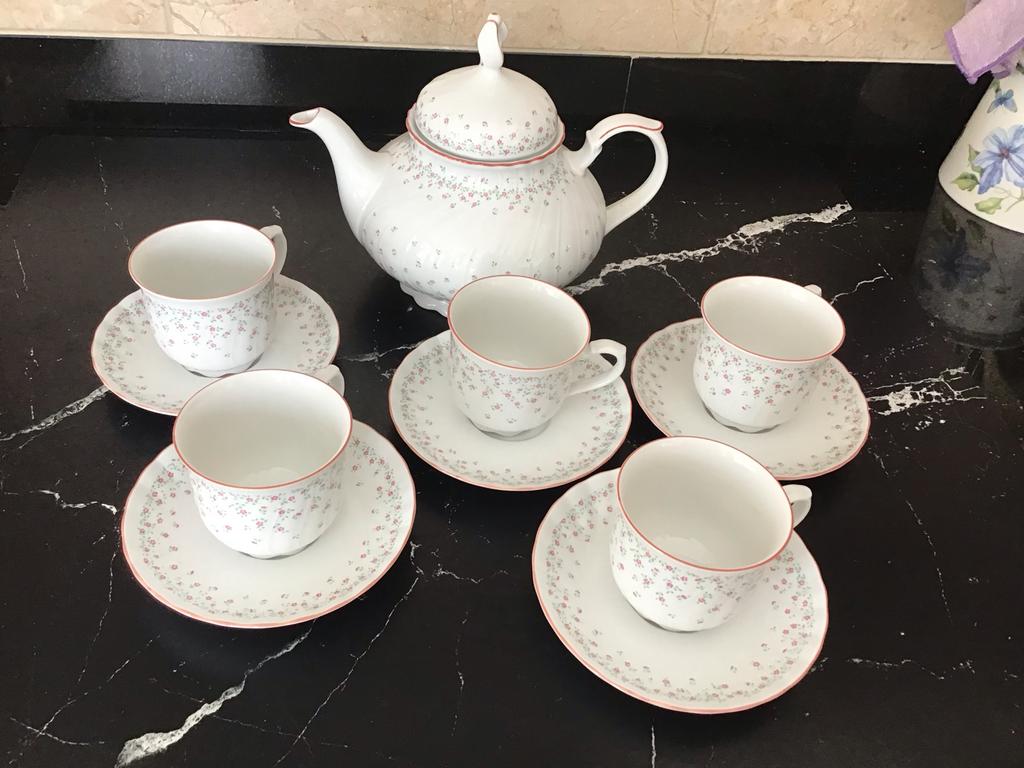 Vintage Seltmann Weiden Regina theepot en kopjes set, Ophalen of Verzenden