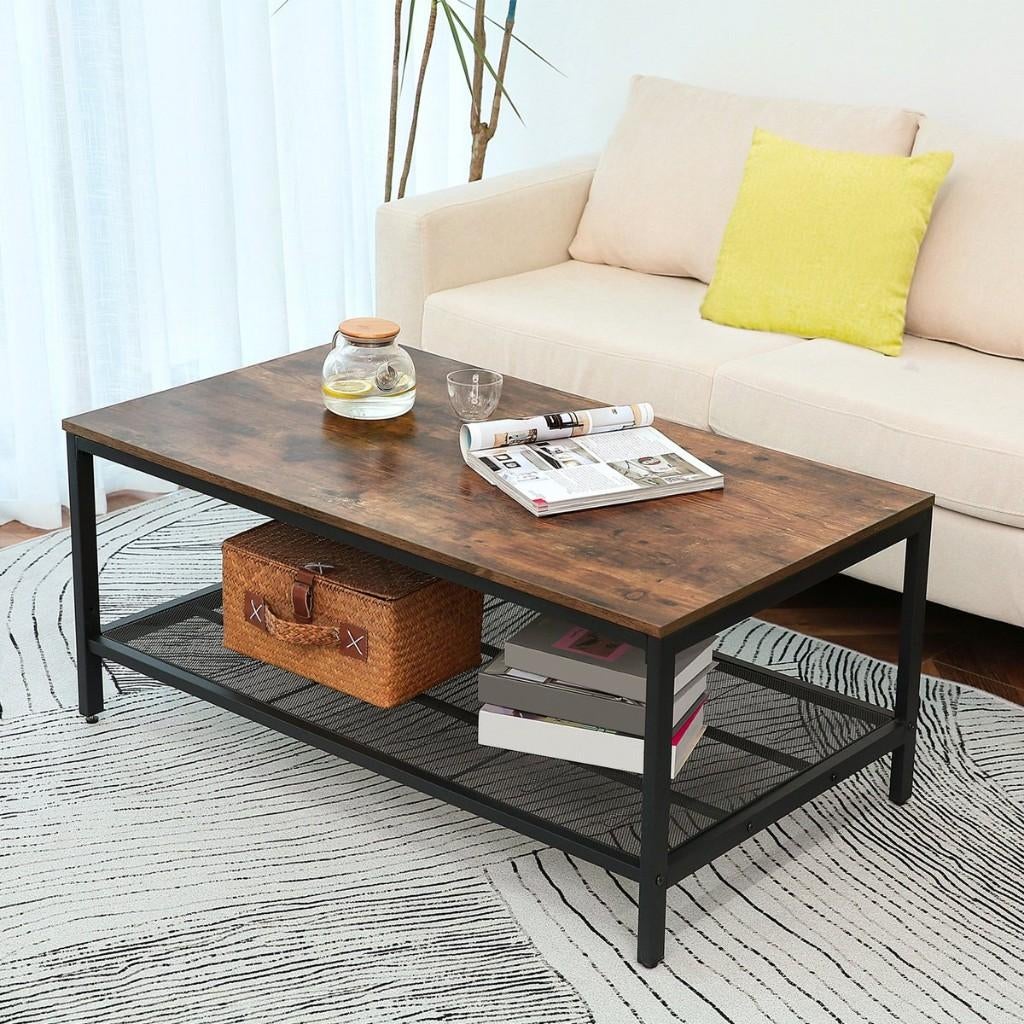 Salontafel-105x60x45,5-Bruin, Ophalen, 100 tot 150 cm, Nieuw, 50 tot 100 cm