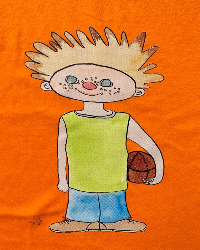 Oranje T shirt met opdruk, Kinderen en Baby's, Kinderkleding | Maat 104, Ophalen of Verzenden, Nieuw, Jongen of Meisje, Shirt of Longsleeve