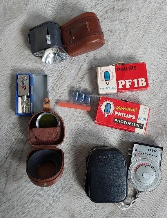 Vintage camera accessoires: flitser, lichtmeter, filters, Audio, Tv en Foto, Fotografie | Flitsers, Ophalen of Verzenden, Gebruikt