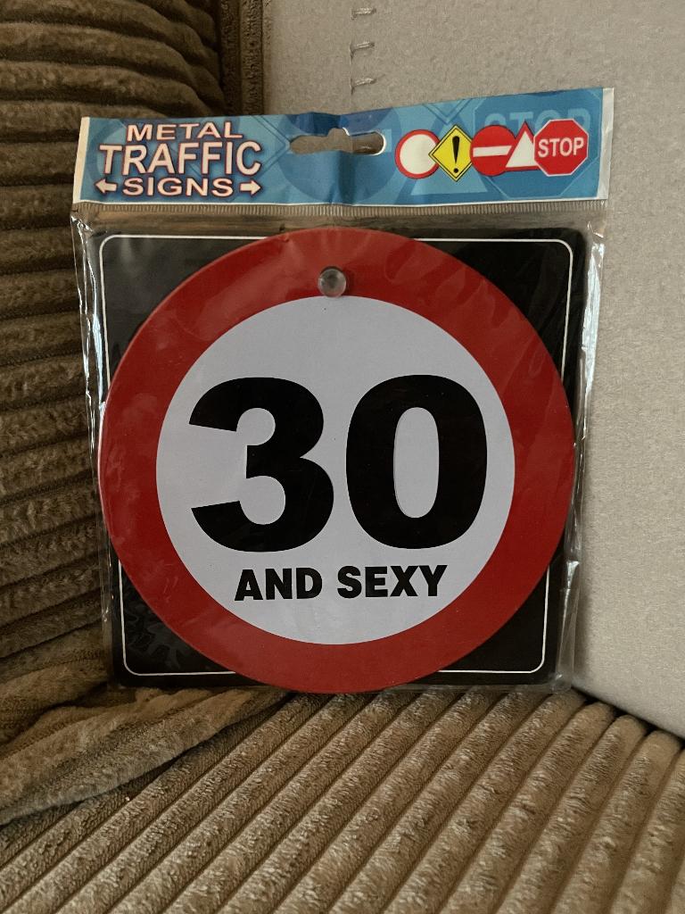 30 and sexy , autoraambord, Ophalen of Verzenden, Www.pand50.nl, Info@pand50.nl, Printer 29B Coevorden