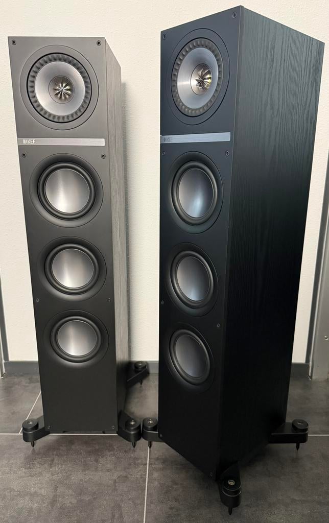 KEF Q500 slanke zuilen speakers “TOP STAAT” (Black Ash), Zo goed als nieuw, 120 watt of meer, Front, Rear of Stereo speakers, Ophalen