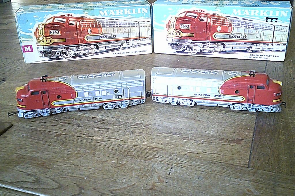 Marklin HO 2-delige Diesellok USA Santa Fe nr. 3060 4060 ovp, Wisselstroom, Gebruikt, Wagon, Ophalen of Verzenden