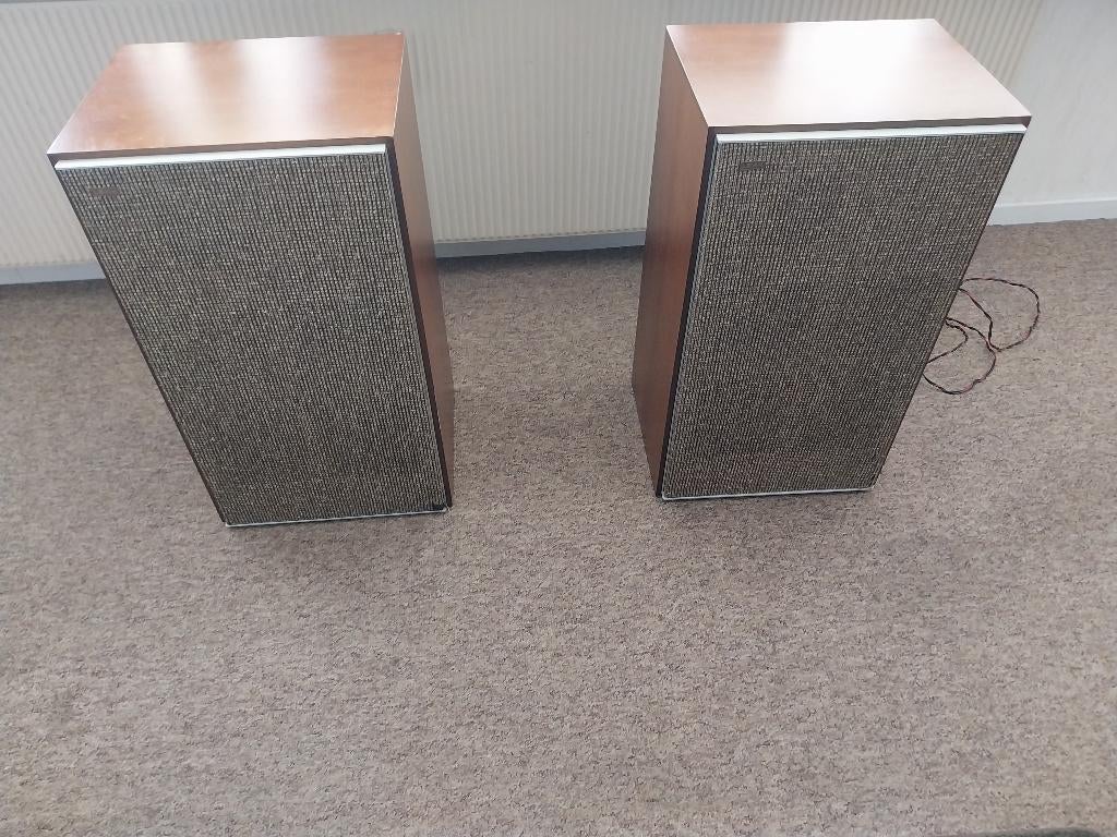 Leak sandwich luidsprekers jaren 60, Gebruikt, Minder dan 60 watt, Front, Rear of Stereo speakers, Ophalen