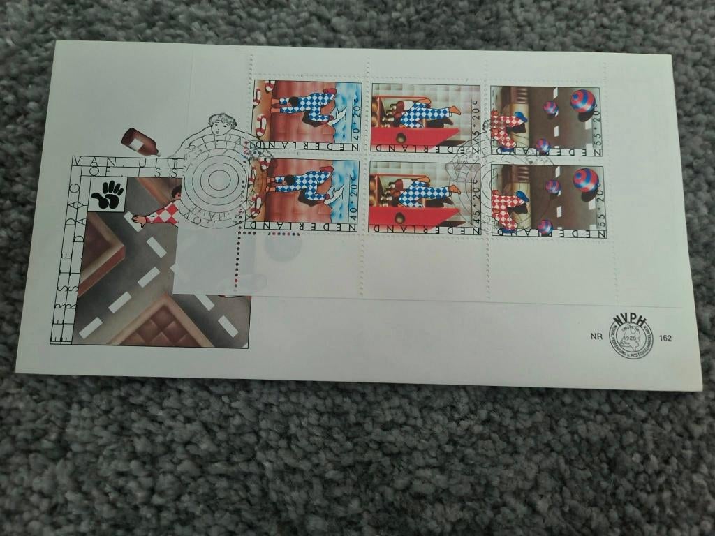 Fdc Kinderpostzegels 1977 nr.162 (blok), Postzegels en Munten, Ophalen of Verzenden, Onbeschreven, Nederland