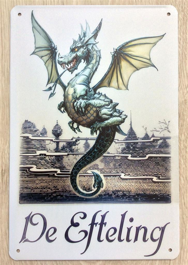 Efteling Draak Sprookjesbos Metalen Wandbord, Verzenden, Nieuw, Beeldje of Poppetje