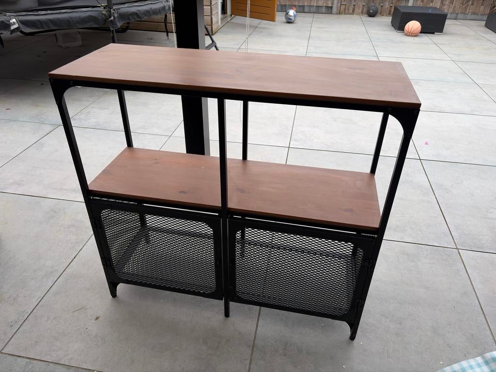 IKEA FJÄLLBO Stellingkast Zwart 100x95cm, Huis en Inrichting, Kasten | Stellingkasten, Ophalen, Zo goed als nieuw