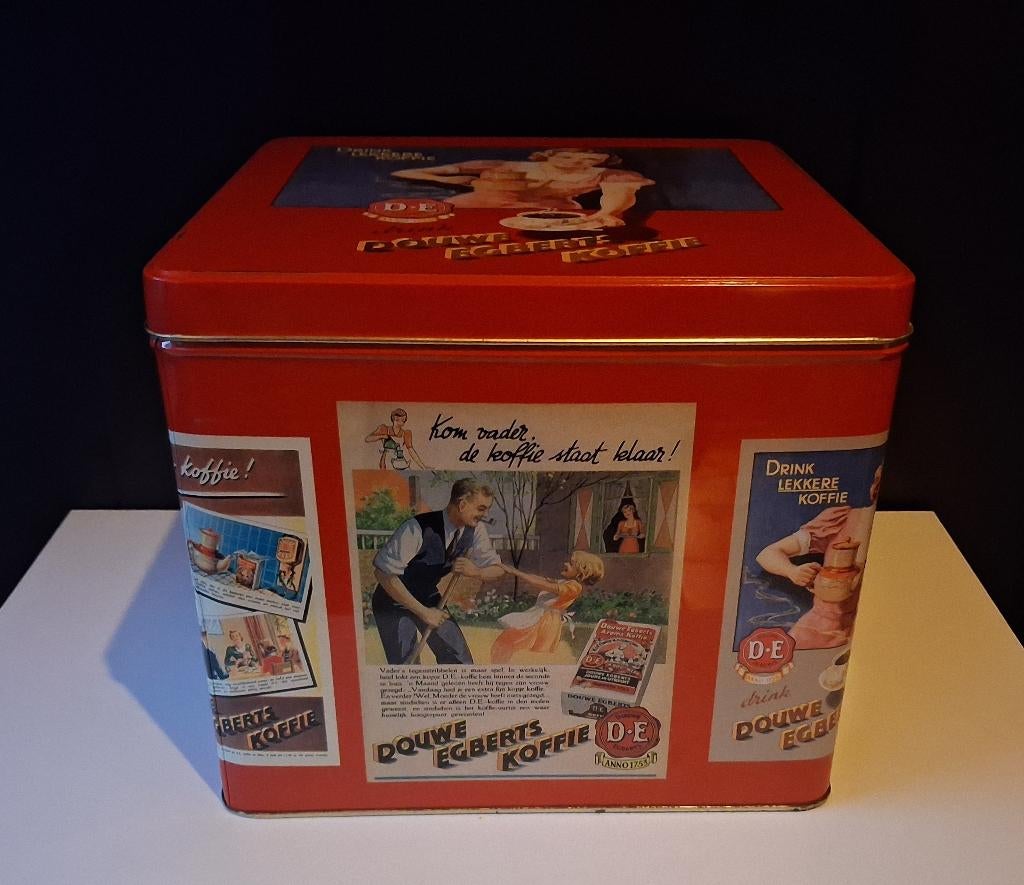 Blik Vierkant Douwe Egberts, Verzamelen, Blikken, Ophalen of Verzenden, Zo goed als nieuw, Koffie, Douwe Egberts